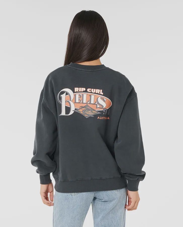 RIP CURL LADIES 94 PRO OVERSIZE CREW - WASHED BLACK