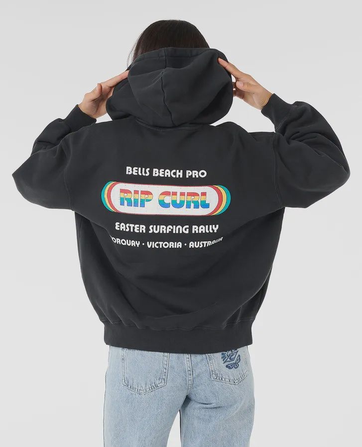 RIP CURL LADIES BELLS BEACH PRO OVERSIZE HOOD - BLACK