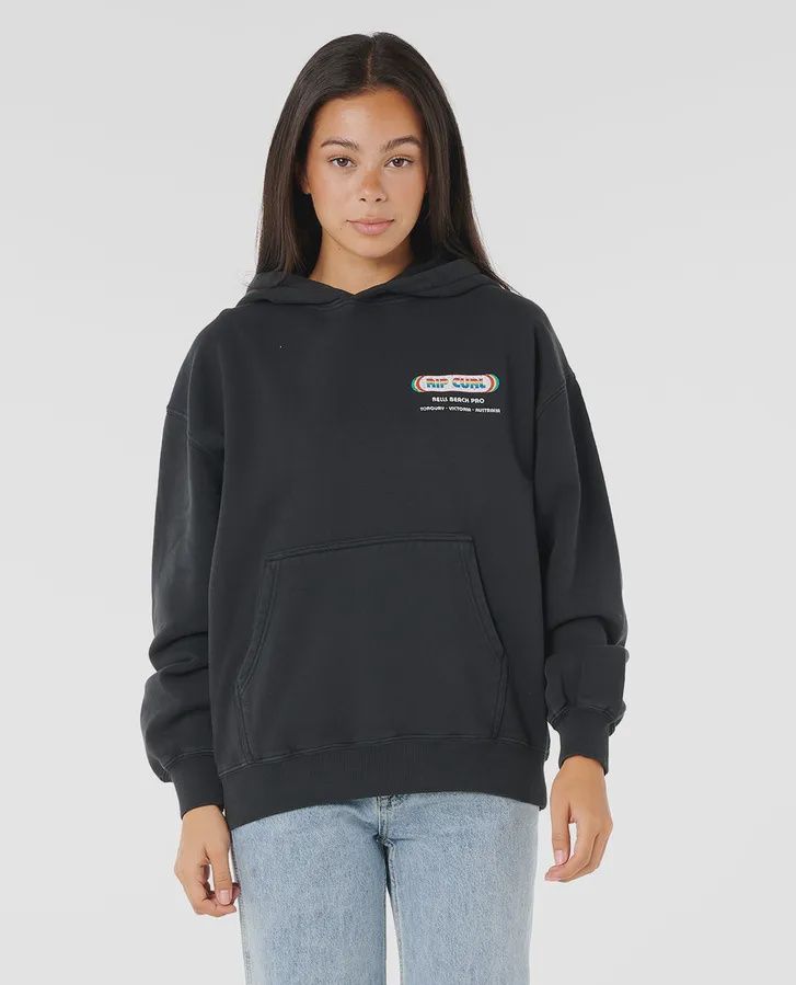 RIP CURL LADIES BELLS BEACH PRO OVERSIZE HOOD - BLACK