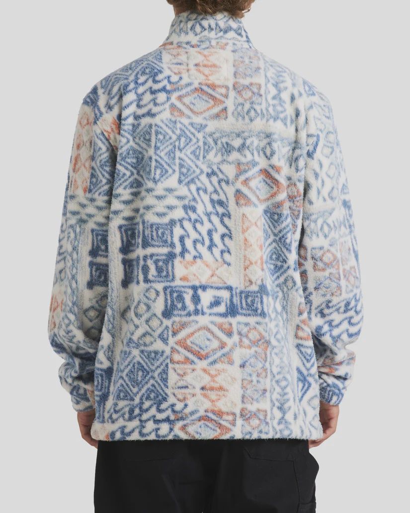 BILLABONG MENS ADIV BOUNDARY MOCK NECK POLAR FLEECE - OAT