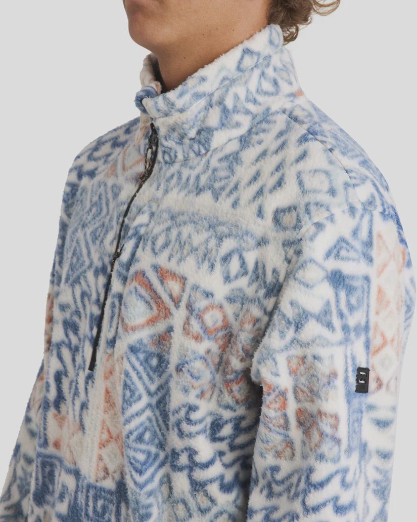 BILLABONG MENS ADIV BOUNDARY MOCK NECK POLAR FLEECE - OAT