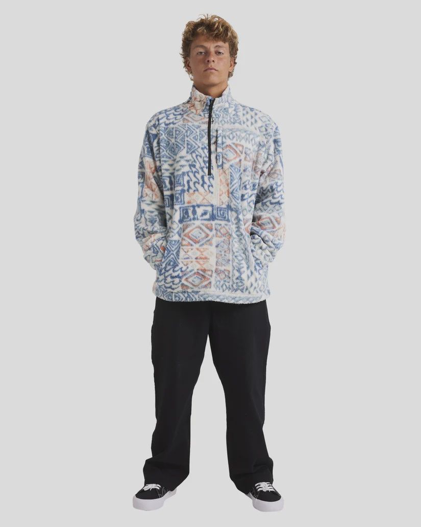 BILLABONG MENS ADIV BOUNDARY MOCK NECK POLAR FLEECE - OAT