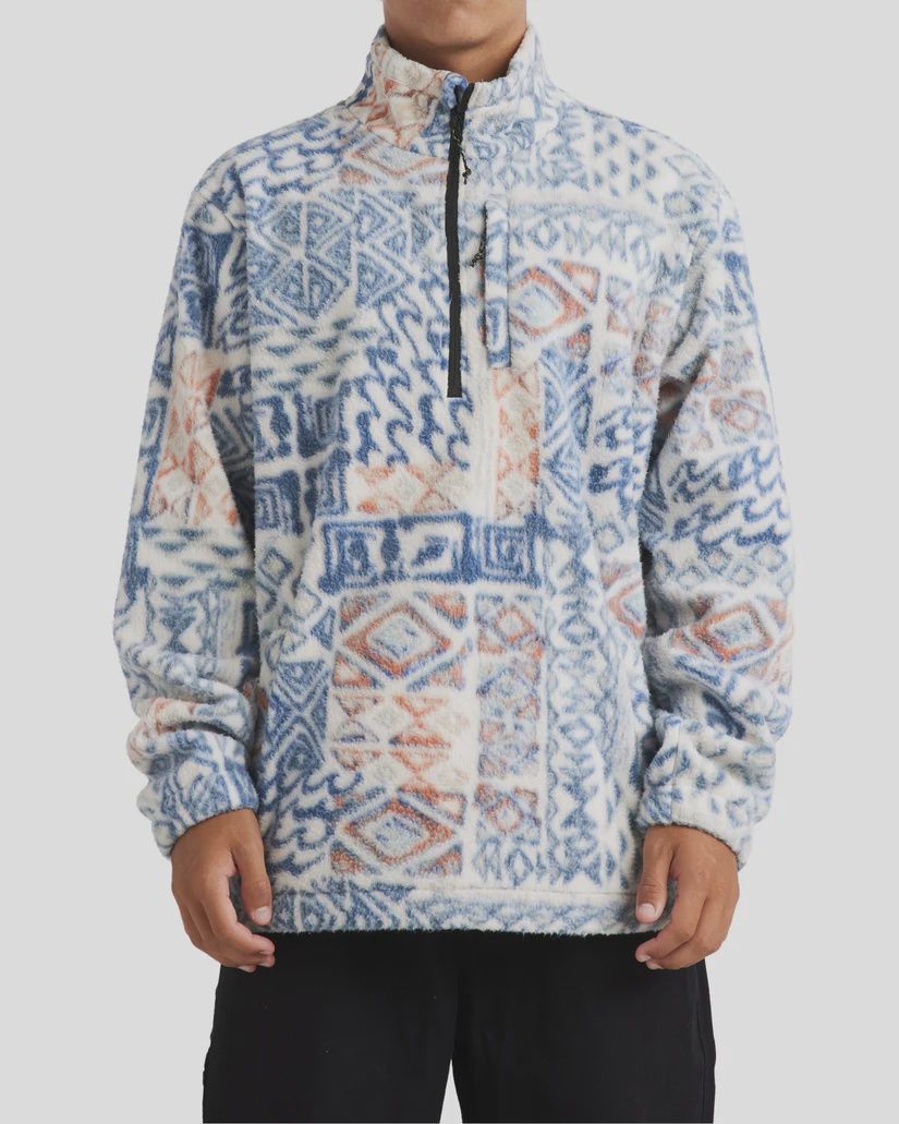 BILLABONG MENS ADIV BOUNDARY MOCK NECK POLAR FLEECE - OAT