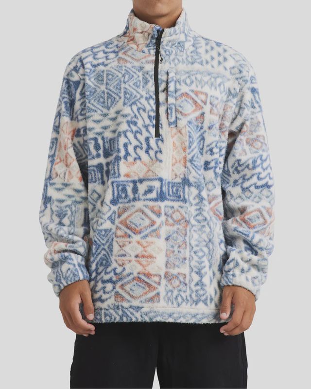 BILLABONG MENS ADIV BOUNDARY MOCK NECK POLAR FLEECE - OAT