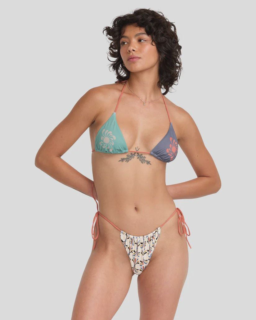 RVCA LADIES LAURYN HALTER TRI SWIM TOP - MULTI