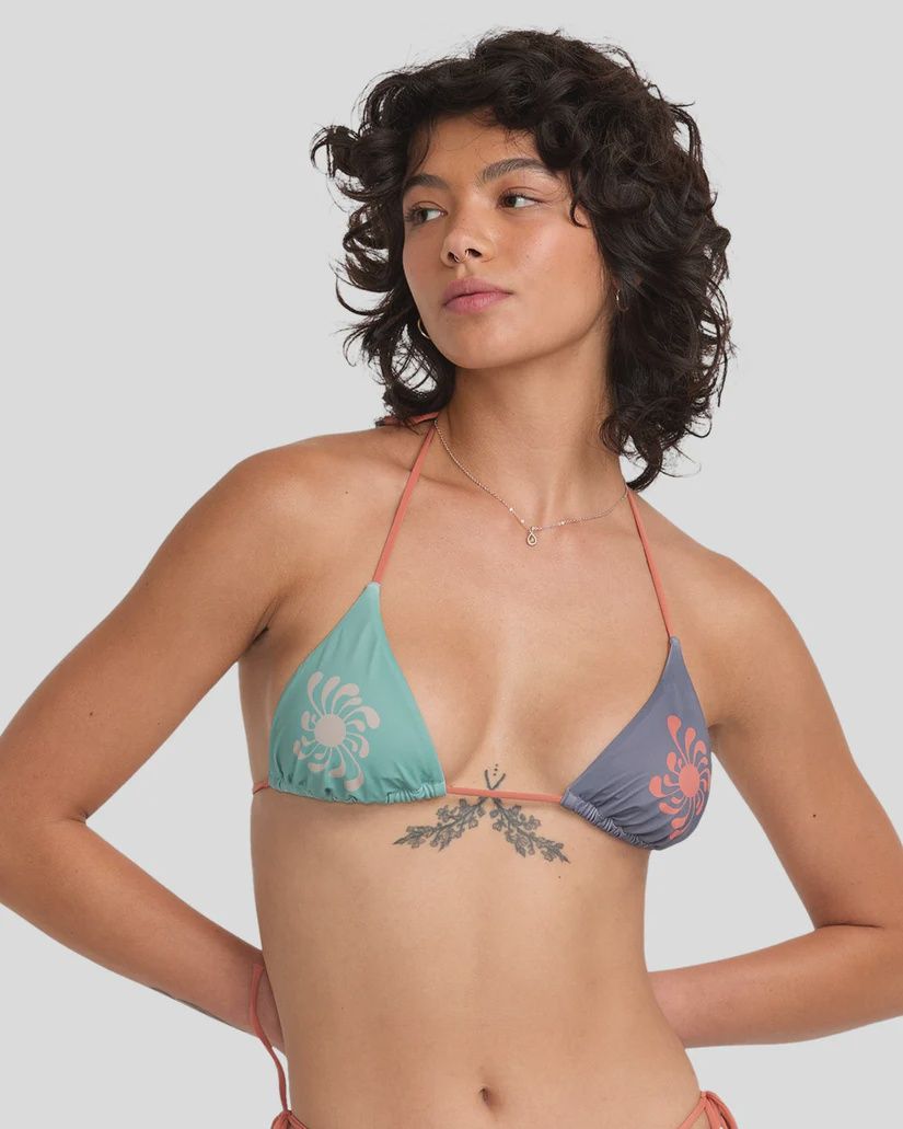 RVCA LADIES LAURYN HALTER TRI SWIM TOP - MULTI