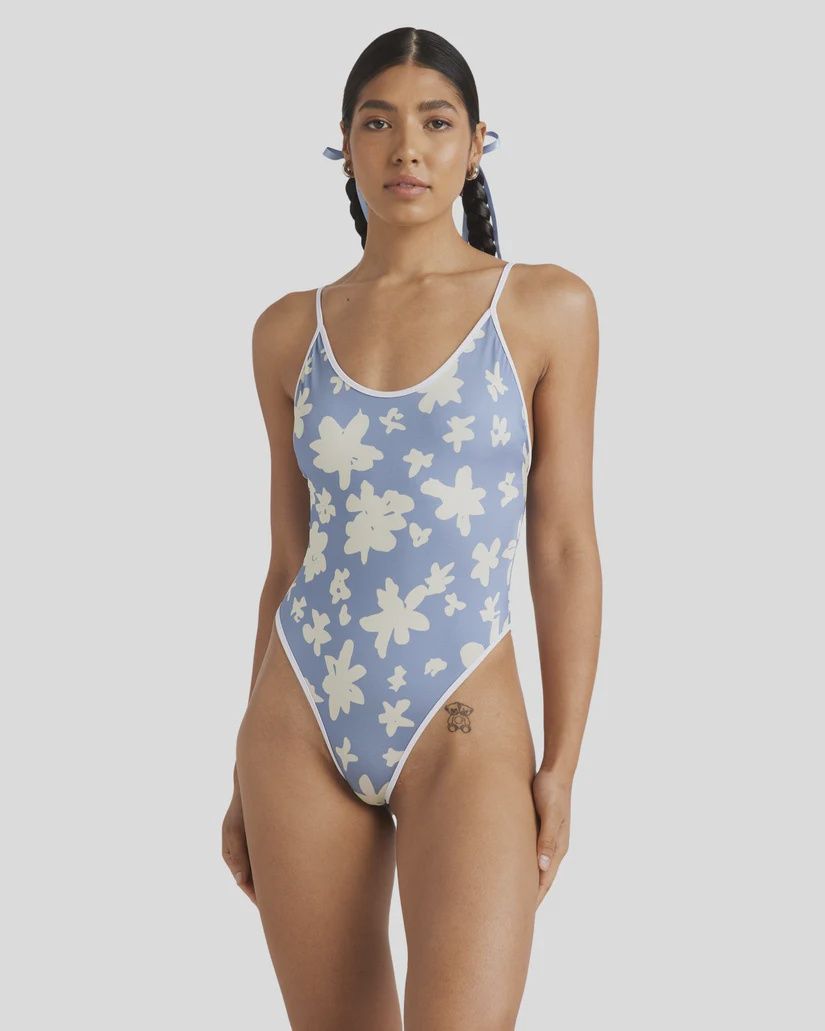 RVCA LADIES FLEUR SWIM ONE PIECE - CORONET BLUE