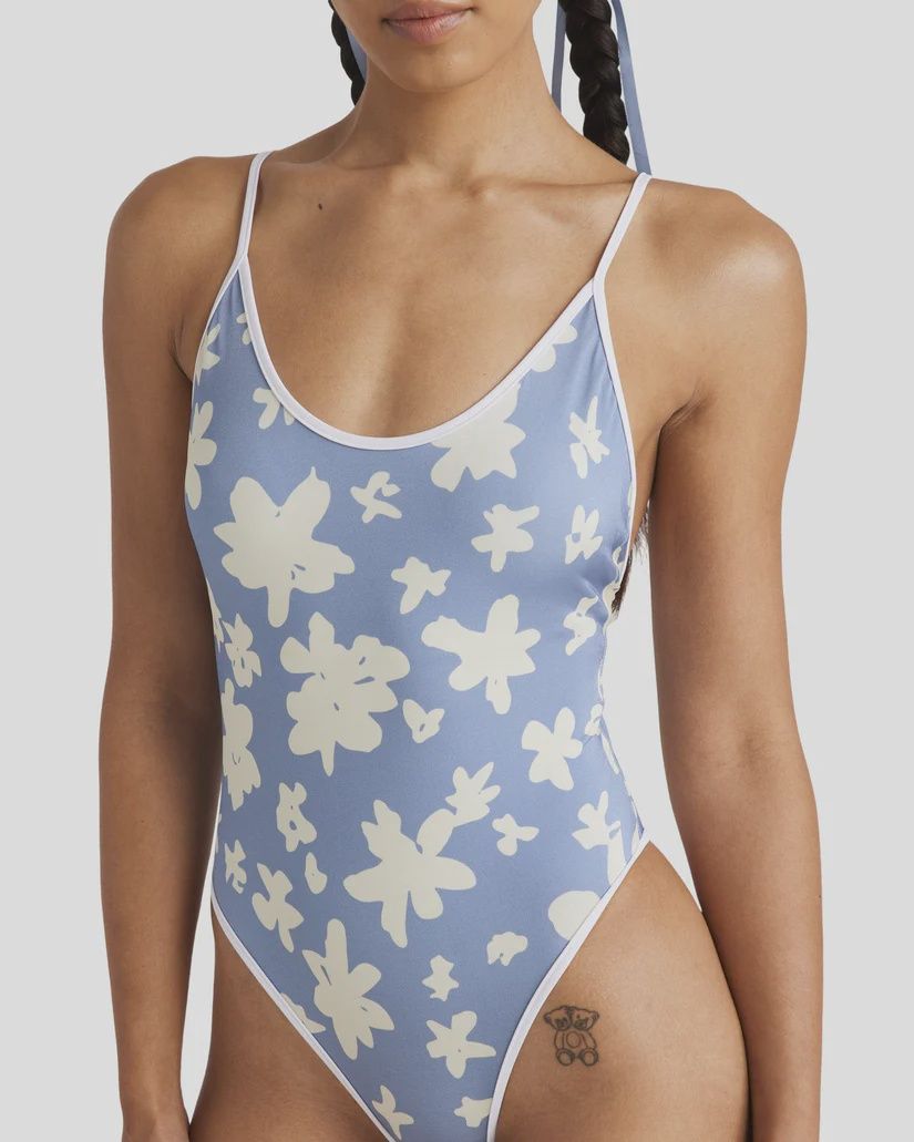 RVCA LADIES FLEUR SWIM ONE PIECE - CORONET BLUE