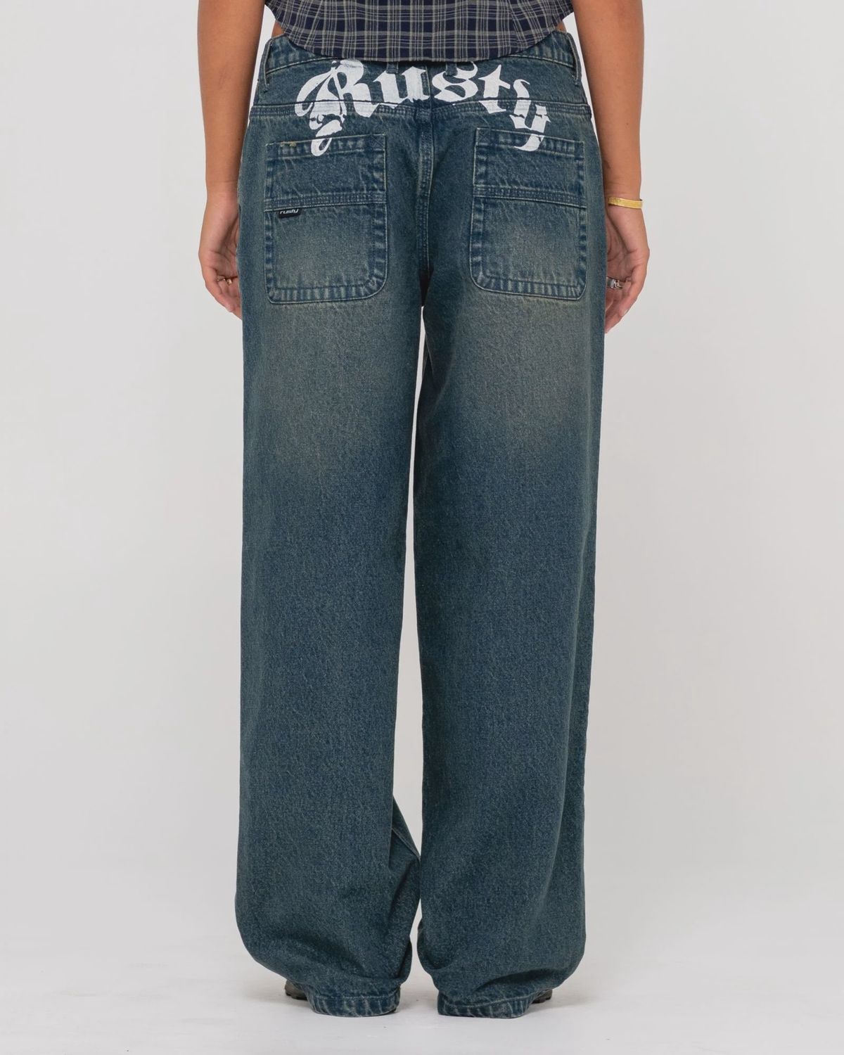 RUSTY WOMENS ROXANNE BAGGY LOW RISE JEAN - DARK N DIRTY