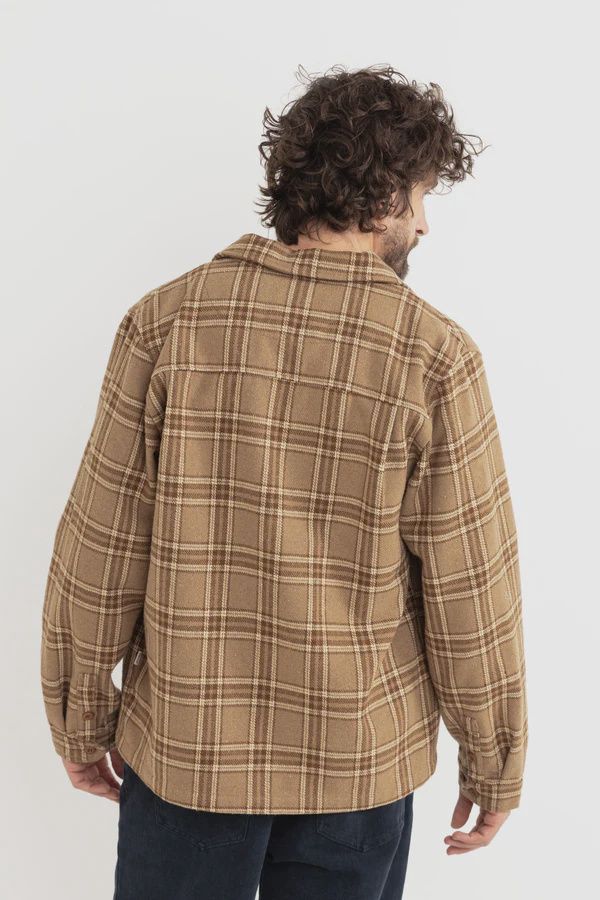 RHYTHM MENS CHUCK LS SHIRT - TOBACCO