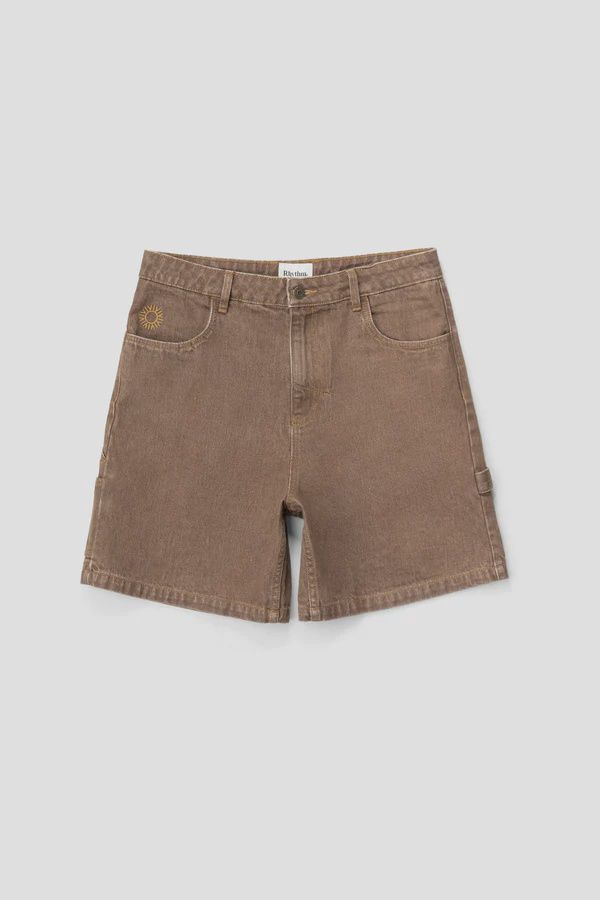 RHYTHM MENS SLACKER DENIM SHORT - TOBACCO