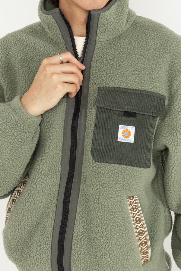 RHYTHM MENS ZEPHYR SHERPA ZIP THRU - MOSS