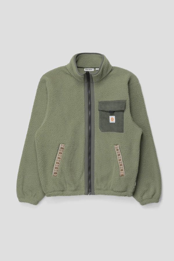RHYTHM MENS ZEPHYR SHERPA ZIP THRU - MOSS