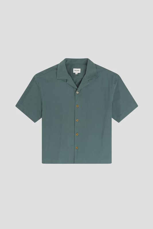 RHYTHM MENS RELAXED TEXTURE SS SHIRT - TEAL