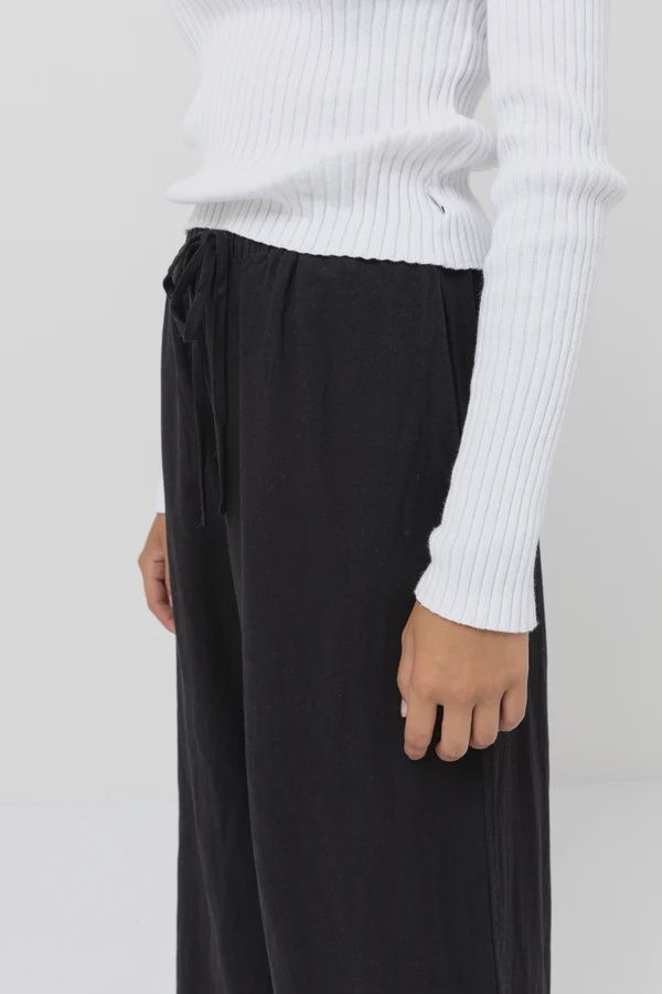 RHYTHM WOMENS CLASSIC DRAWSTRING PANT - BLACK