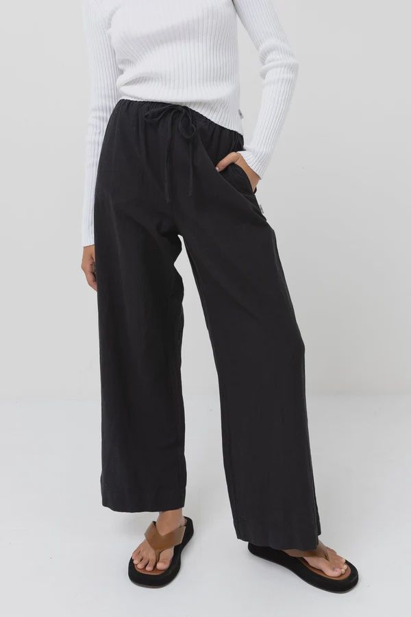 RHYTHM WOMENS CLASSIC DRAWSTRING PANT - BLACK