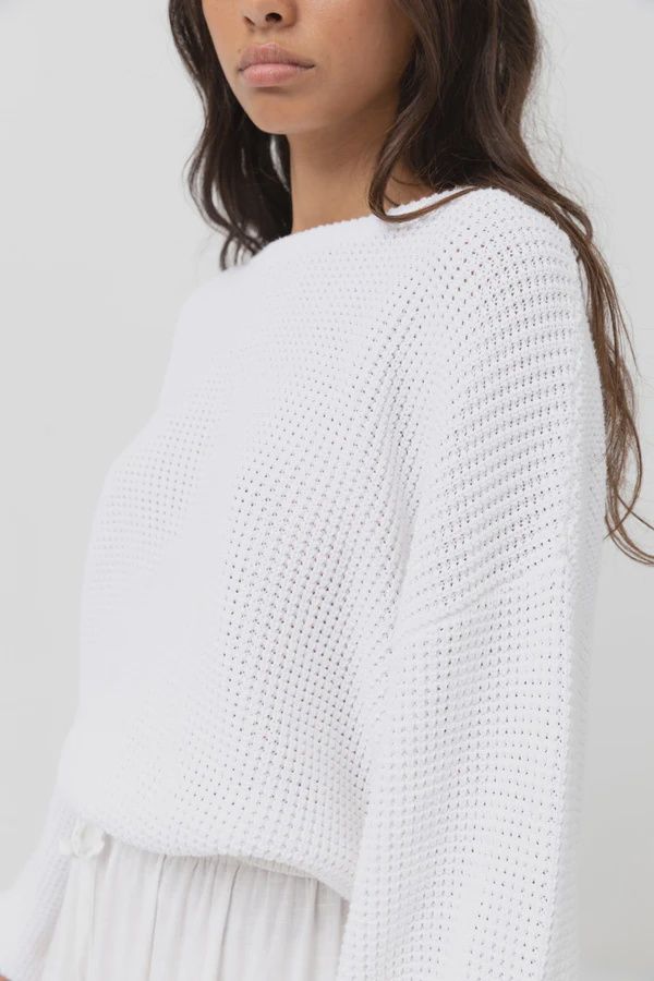 RHYTHM WOMENS CLASSIC KNIT JUMPER - WHITE