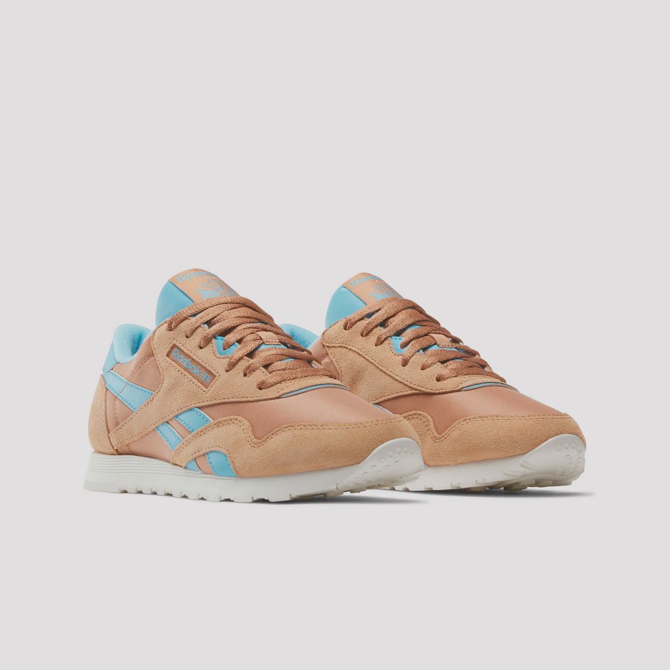 REEBOK LADIES CL NYLON SHOE - CLAY/DIGITAL BLUE/CHALK
