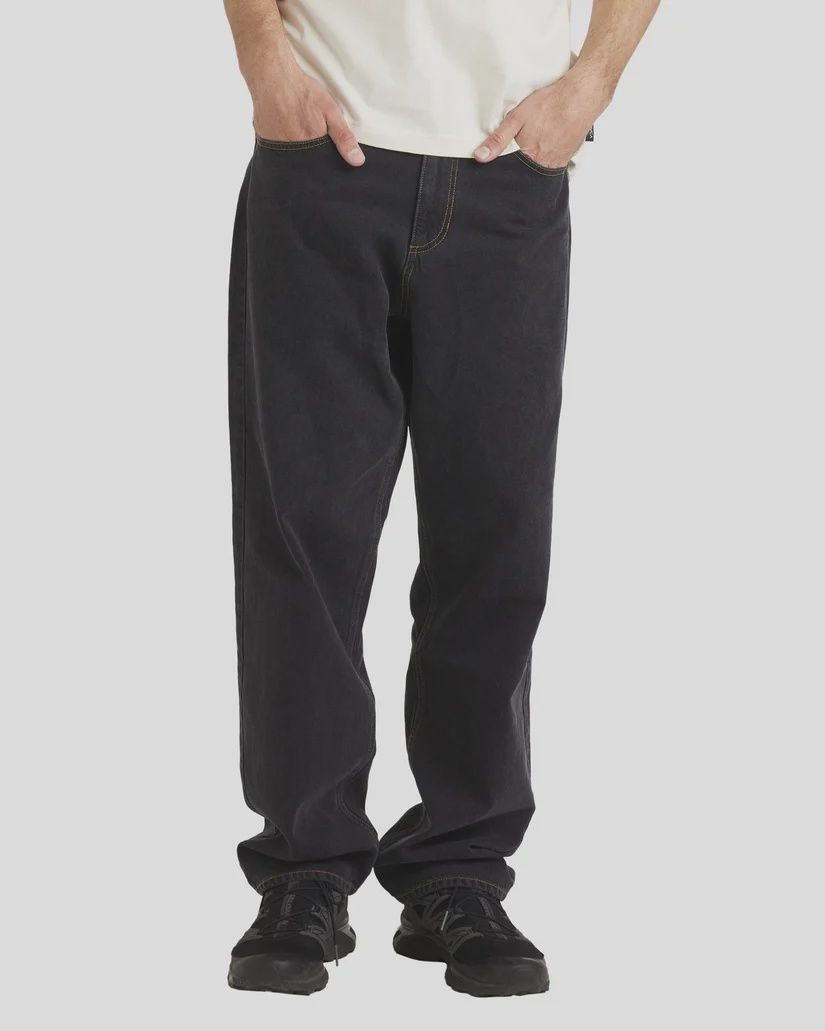 RVCA MENS SKATE DENIM PANT - BLACK RINSE