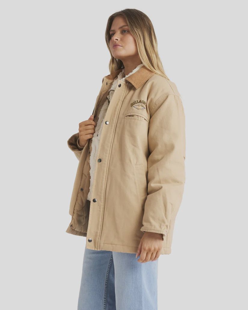 BILLABONG WOMENS BRING THE VIBES JACKET - KHAKI