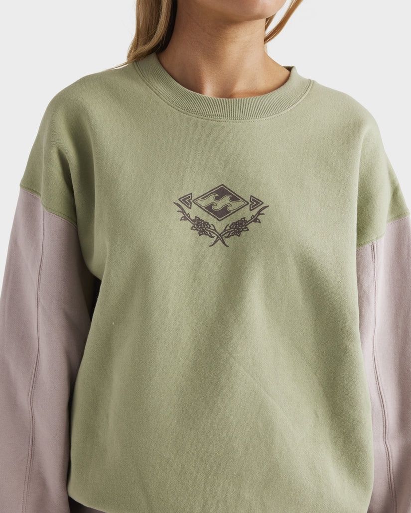 BILLABONG WOMENS THE ORIGINAL VIBES KENDALL CREW - MULTI