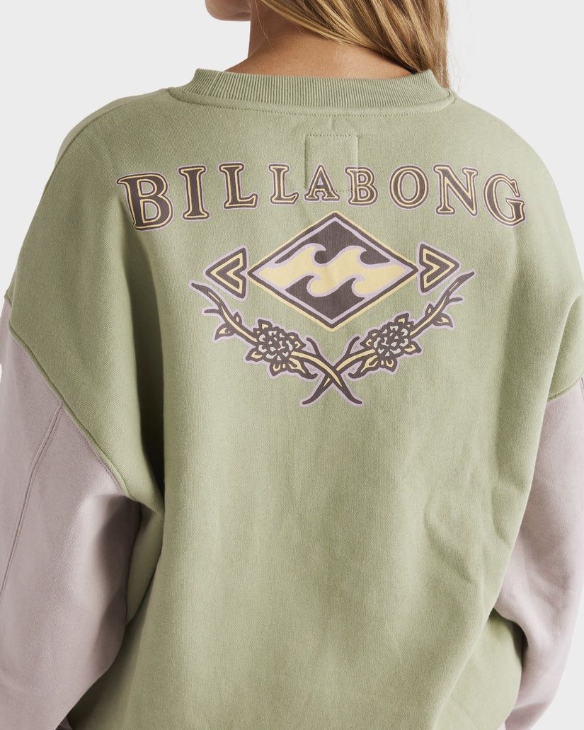 BILLABONG WOMENS THE ORIGINAL VIBES KENDALL CREW - MULTI