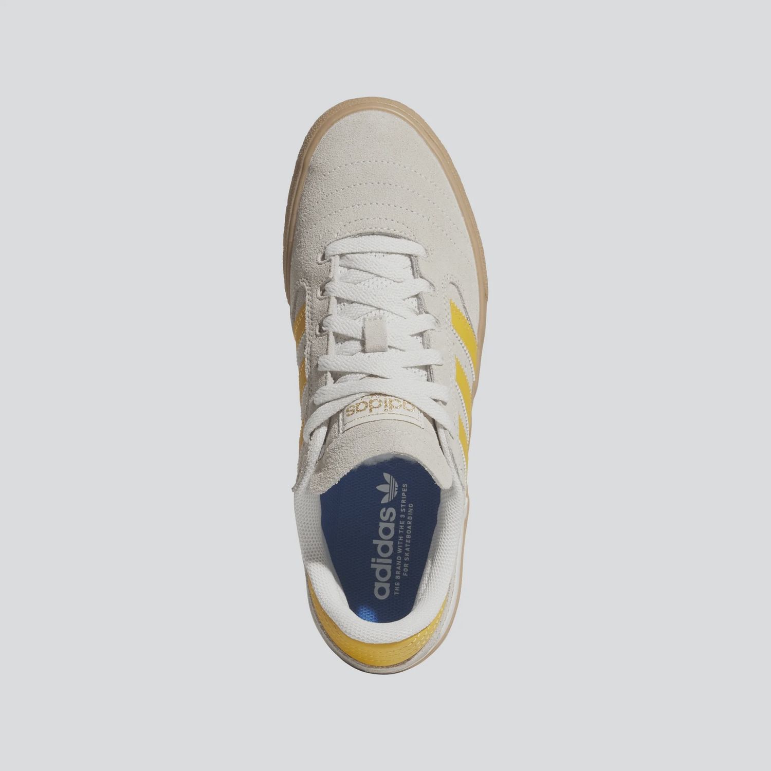 ADIDAS MENS BUSENITZ VULC II - CRYSTAL WHITE/YELLOW/GUM
