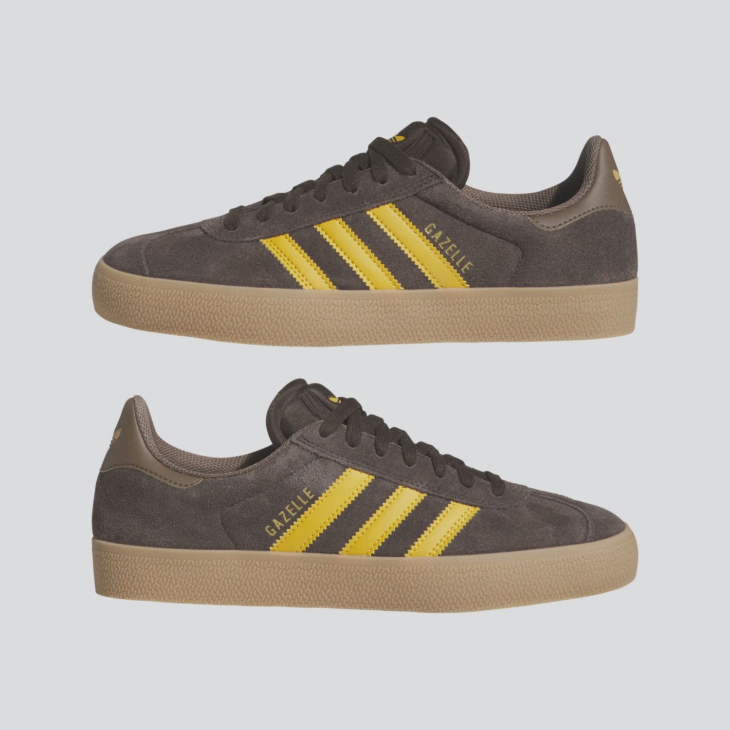 ADIDAS UNISEX GAZELLE ADV  SHOE -  DARK BROWN/YELLOW/EARTH