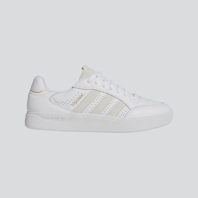 ADIDAS MENS TYSHAWN LOW SHOE - WHITE/WHITE/GOLDMETALLIC