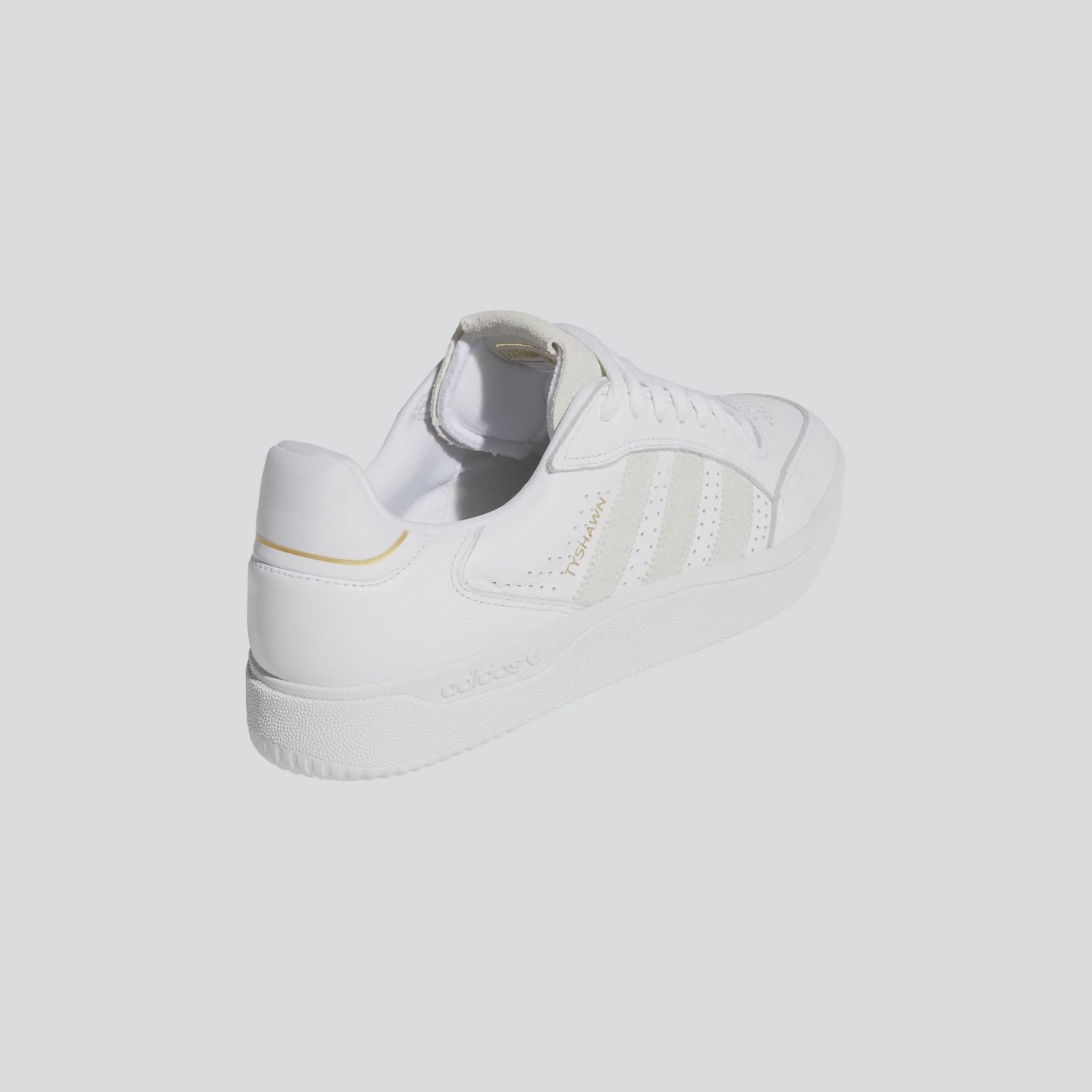 ADIDAS MENS TYSHAWN LOW SHOE - WHITE/WHITE/GOLDMETALLIC