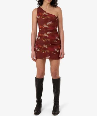 THRILLS LADIES RHAPSODY FLORAL MINI DRESS - CABERNET