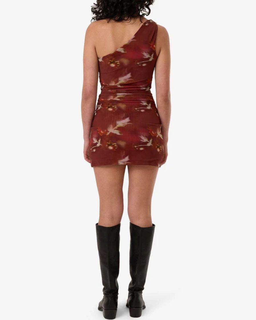 THRILLS LADIES RHAPSODY FLORAL MINI DRESS - CABERNET