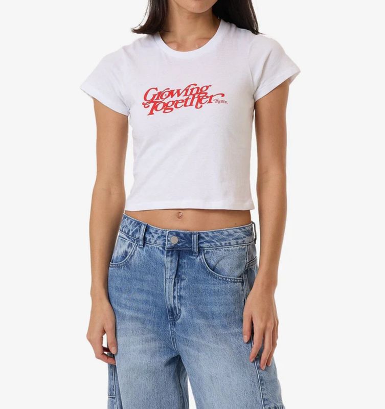 THRILLS LADIES GROWING TOGETHER MINI S/S TEE - WHITE