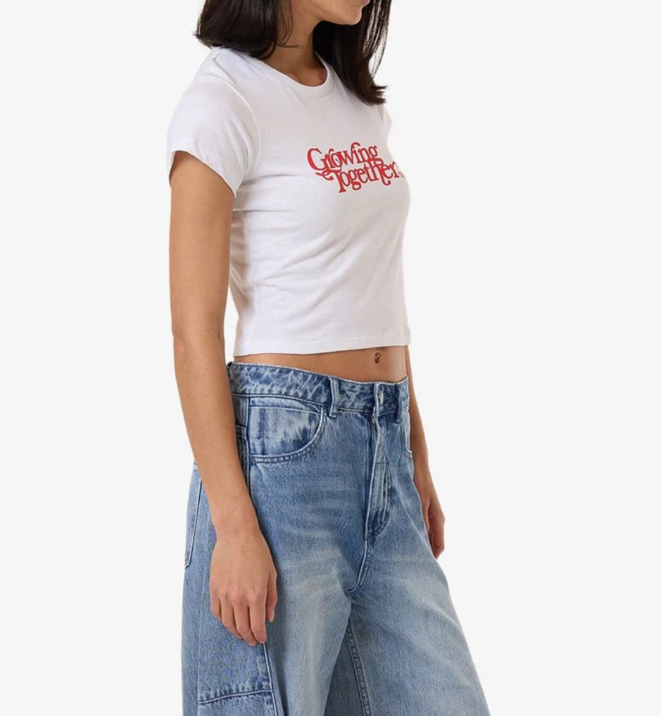 THRILLS LADIES GROWING TOGETHER MINI S/S TEE - WHITE