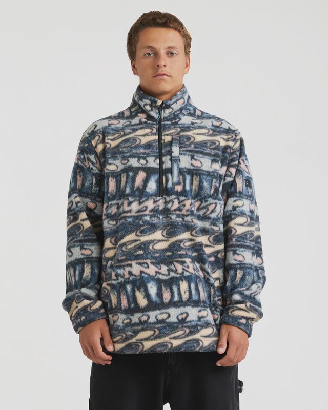 BILLABONG MENS OCCY HERITAGE MOCK NECK PULLOVER - MULTI