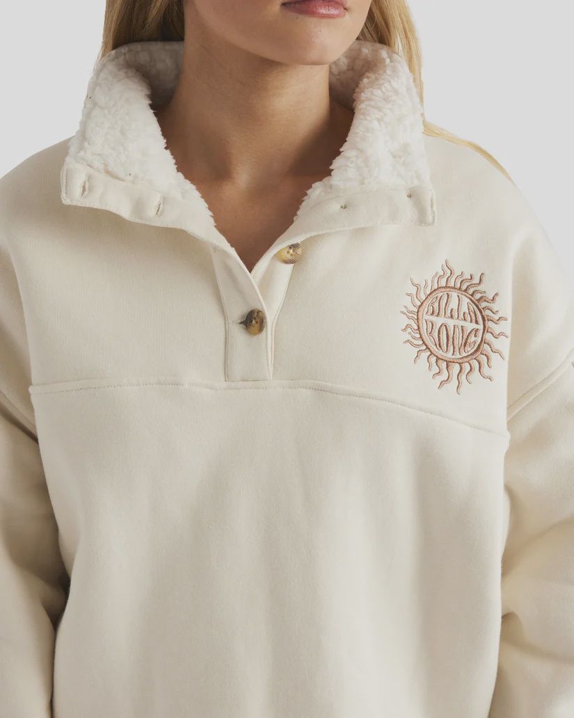 BILLABONG WOMENS BRING THE SUN BUTTON DOWN - WHITE CAP