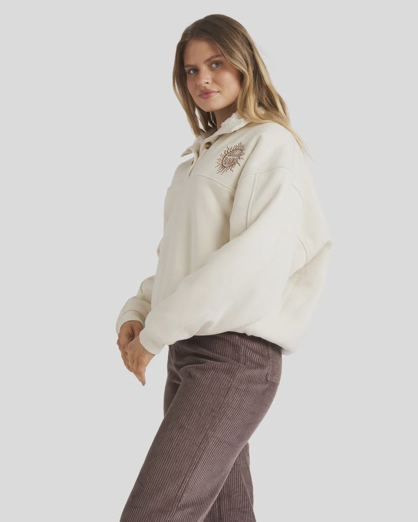 BILLABONG WOMENS BRING THE SUN BUTTON DOWN - WHITE CAP