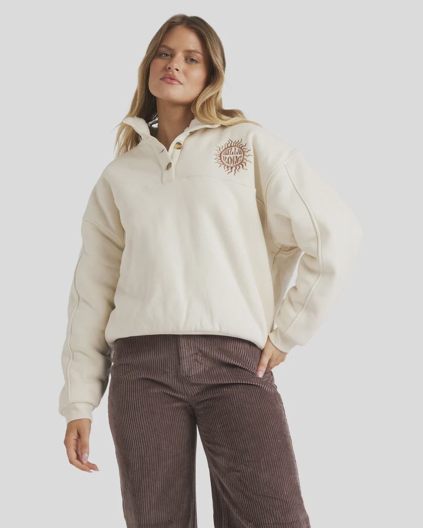 BILLABONG WOMENS BRING THE SUN BUTTON DOWN - WHITE CAP