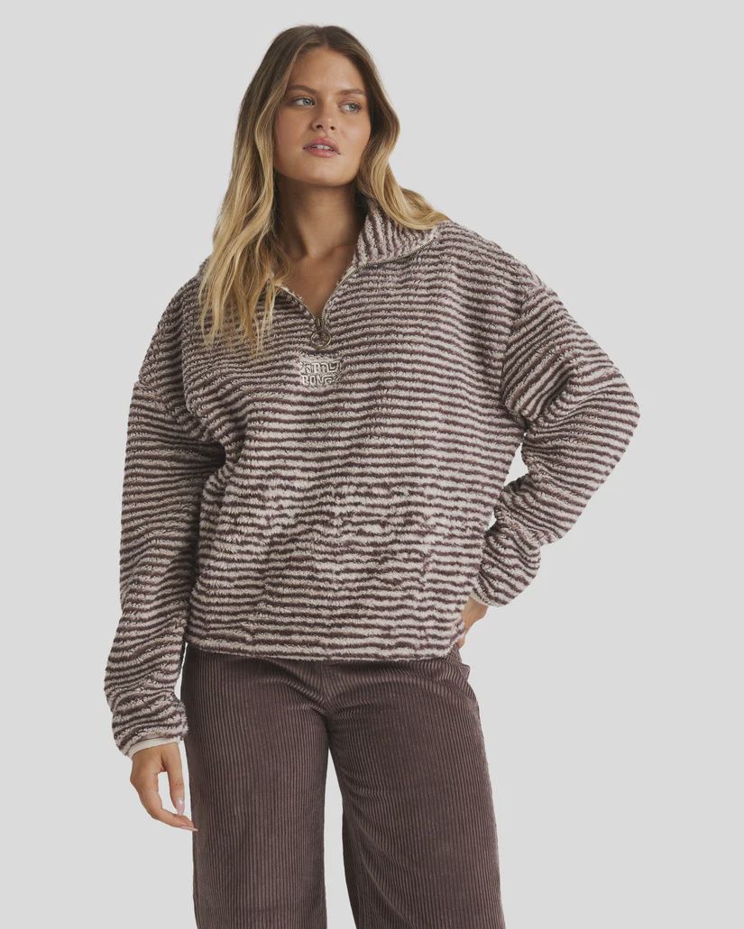BILLABONG WOMENS COOL TIDES HALF ZIP - WHITE CAP