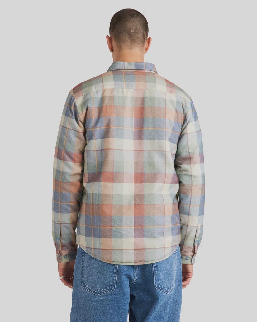 RVCA MENS REPLACEMENT LINED LS SHIRT - CORONET BLUE