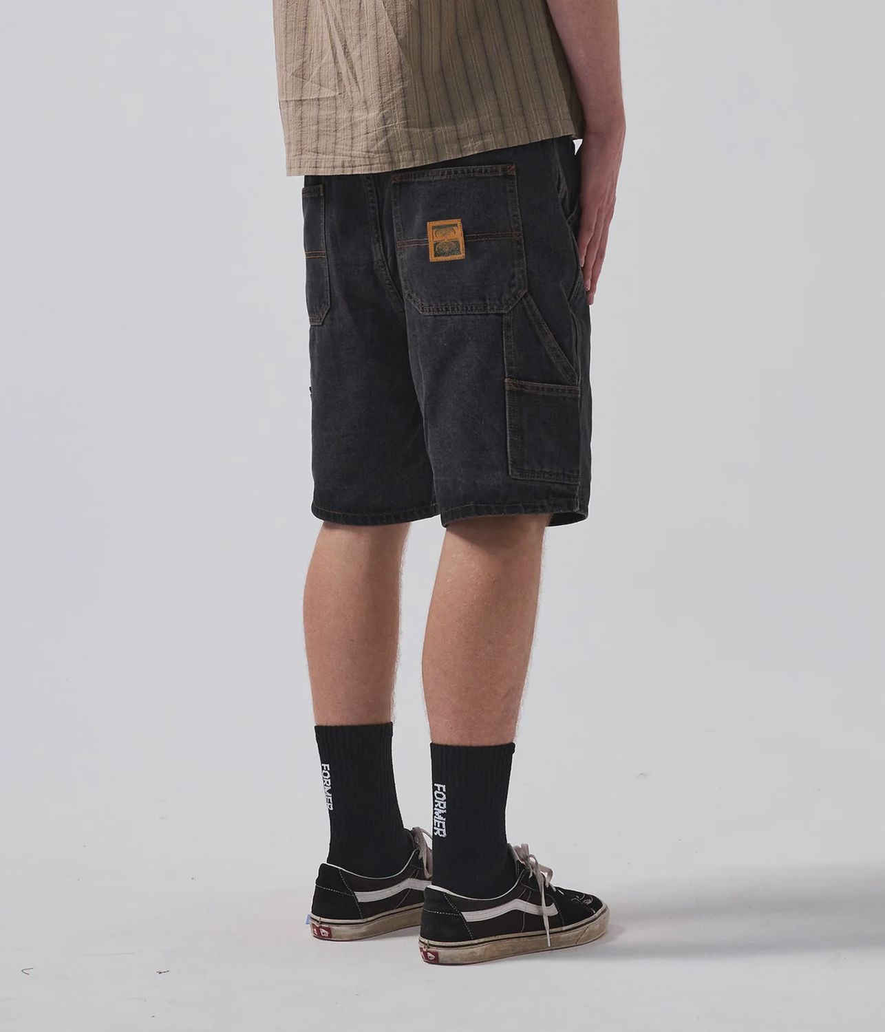 FORMER MENS VT DISTEND DENIM 20.5&quot; WALKSHORT- WASHED BLACK