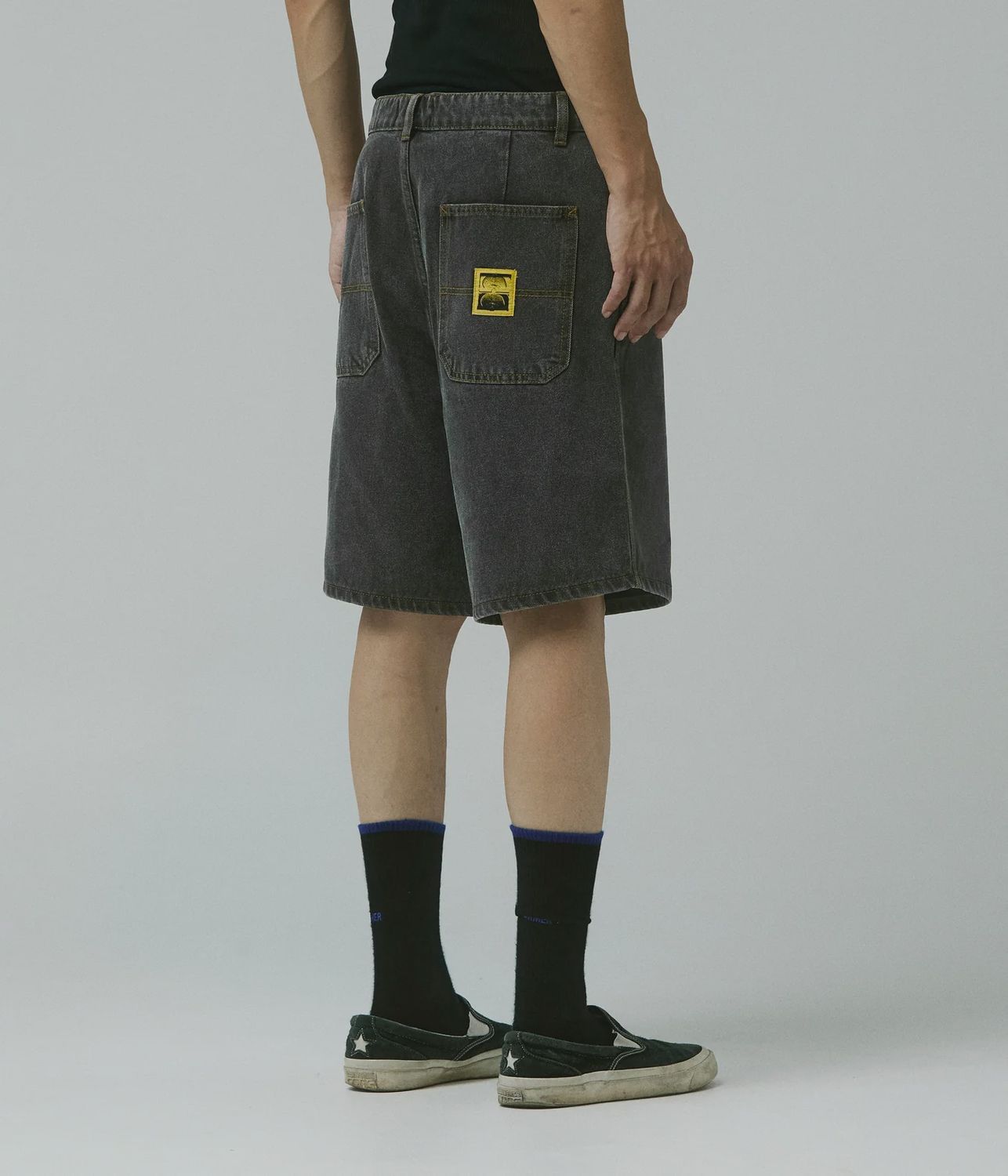 FORMER MENS REYNOLDS 21&#39; DENIM SHORT - WASHED BLACK