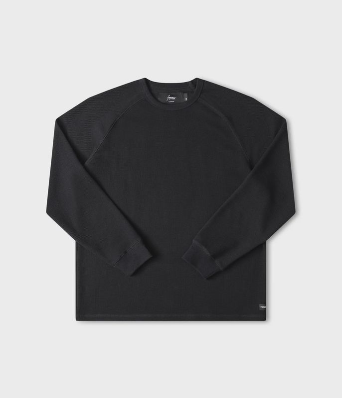 FORMER MENS ANDERSON L/S WAFFLE - BLACK