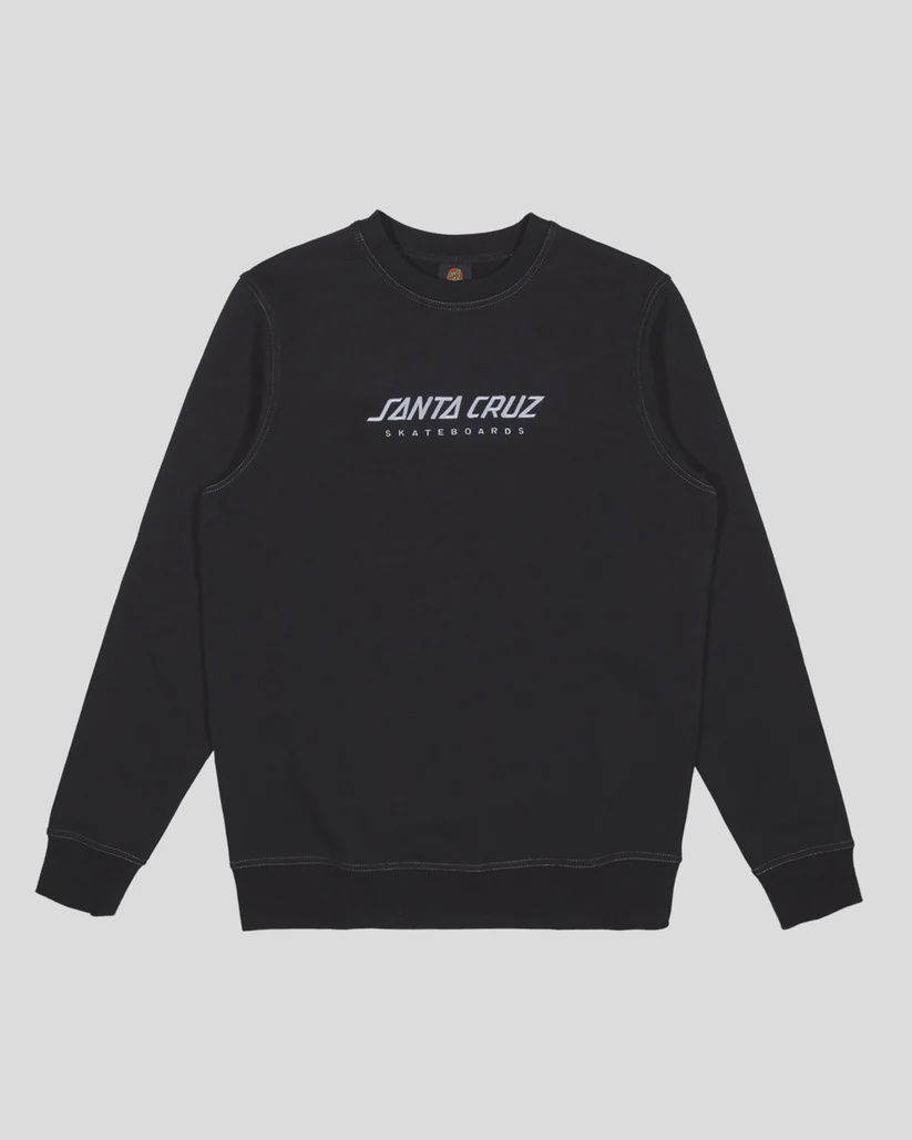 SANTA CRUZ MENS SOLID STRIP FRONT SWEATER - BLACK