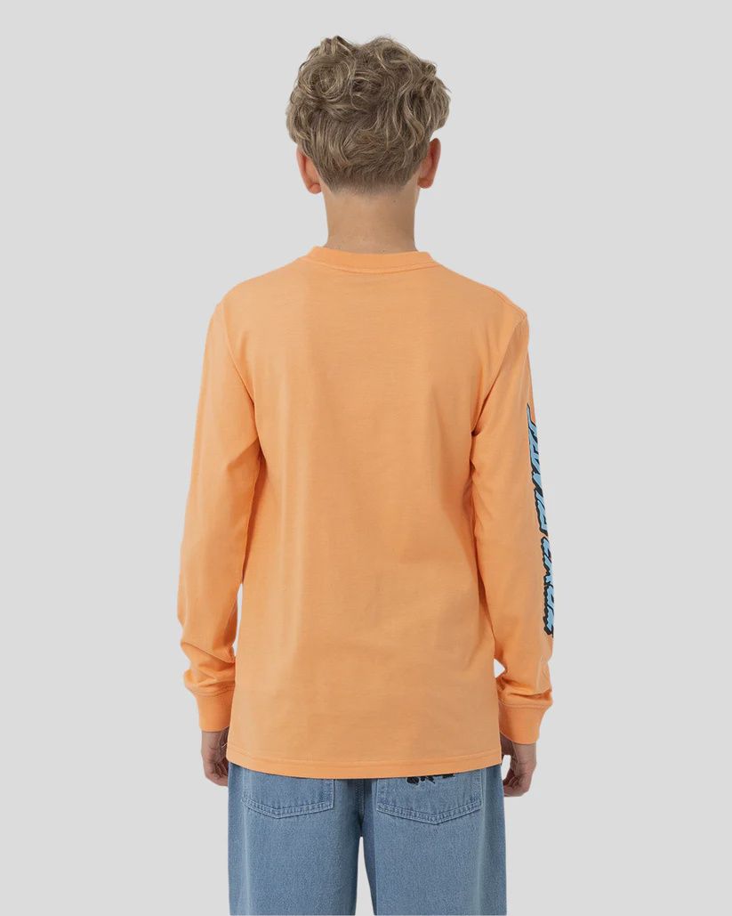 SANTA CRUZ BOYS SC DECAYING HAND CENTRE STRIP LS TEE - ORANGE
