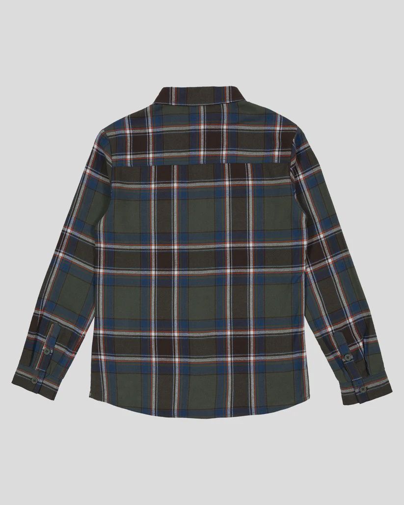SANTA CRUZ BOYS SHRED LONG SLEEVE SHIRT - MOSS