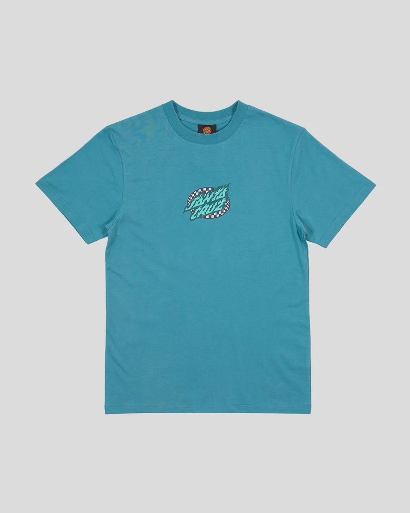 SANTA CRUZ BOYS GOAL FLAME CENTER SS TEE - OCEAN