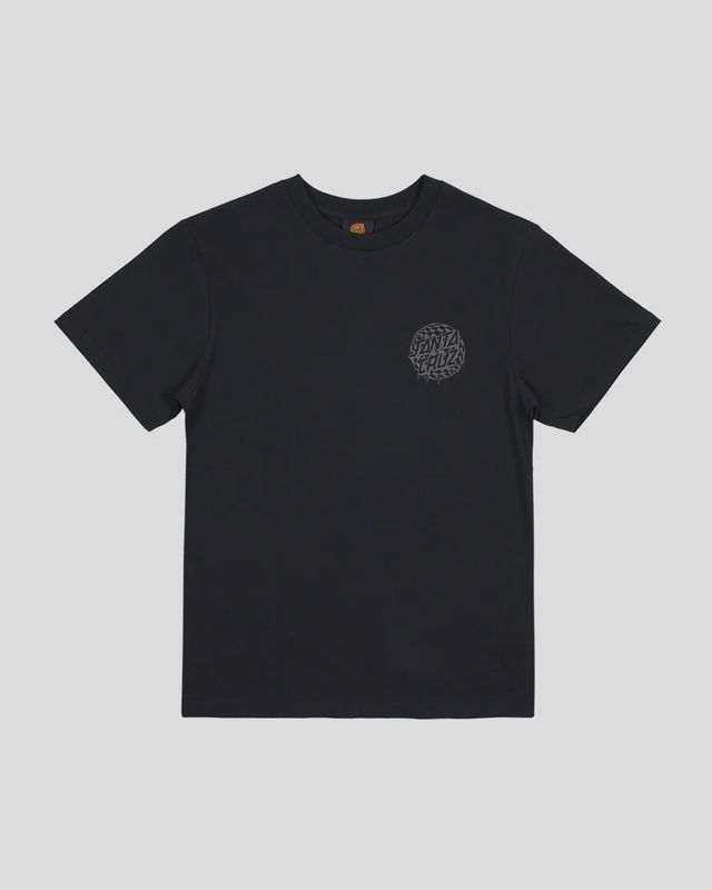 SANTA CRUZ BOYS CHECK WASTE DOT MONO REFLECT SS TEE - BLACK