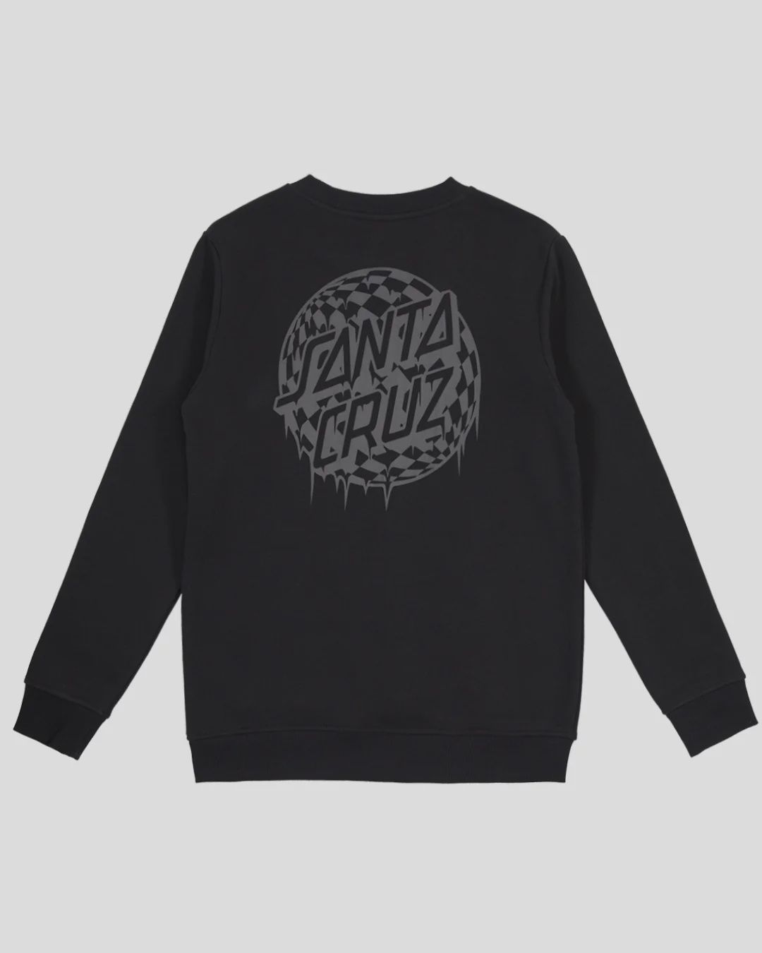 SANTA CRUZ BOYS CHECK WASTE DOT MONO REFLECT SWEATER - BLACK