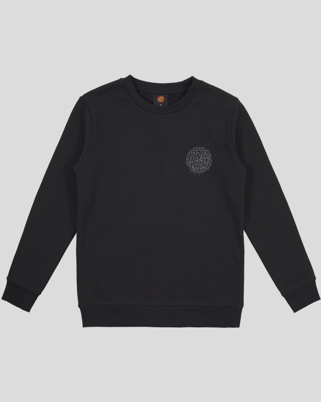 SANTA CRUZ BOYS CHECK WASTE DOT MONO REFLECT SWEATER - BLACK